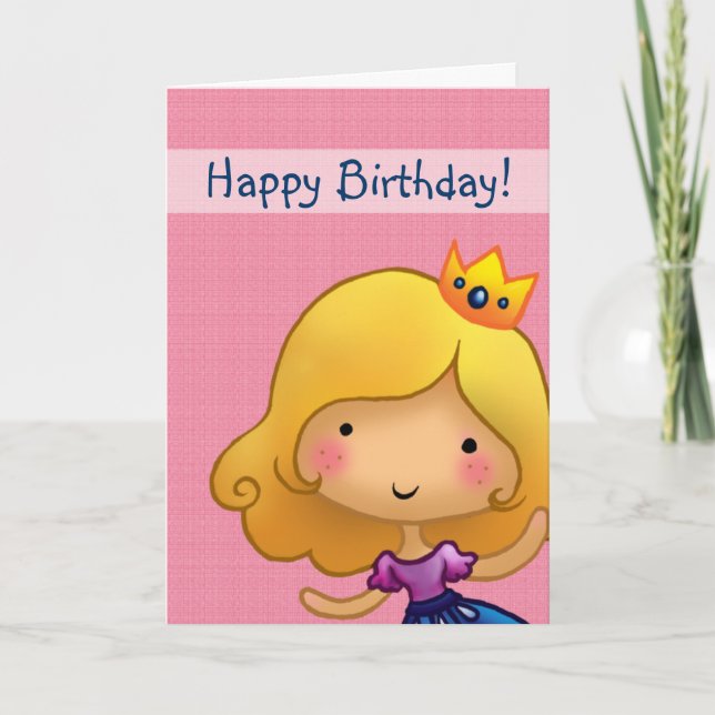 little princess customisable birthday card (Front)