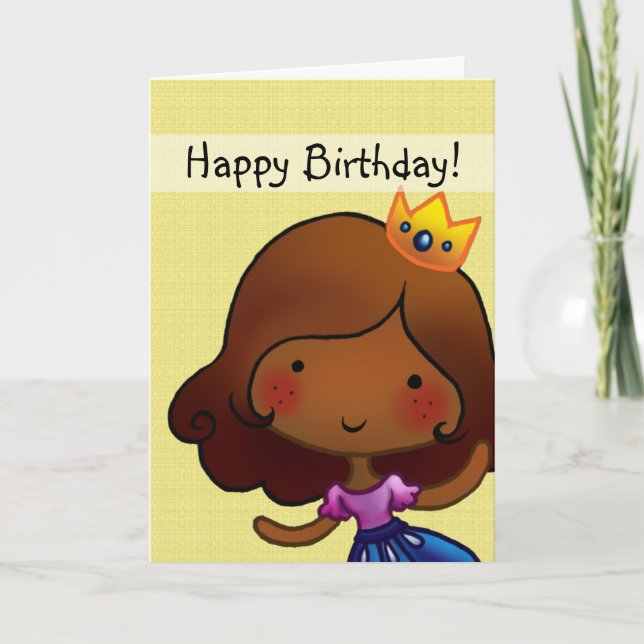 little princess customisable birthday card (Front)
