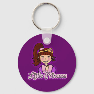 Little Princess dark hair purple keychain