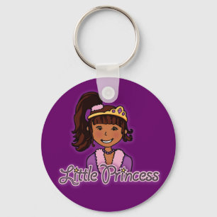 "Little Princess" dark hair purple keychain