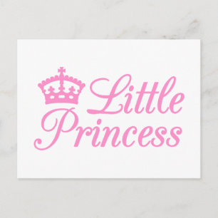 Little princess, design with pink crown for baby postcard
