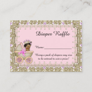 Little Princess Diaper Raffle Tickets, carriage Enclosure Card