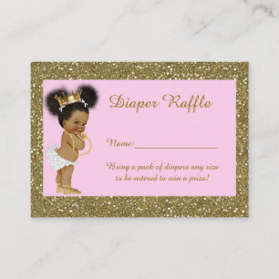 Little Princess Diaper Raffle Tickets, Etnic Enclosure Card