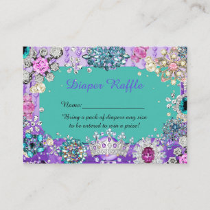 Little Princess Diaper Raffle Tickets, jewellery Enclosure Card
