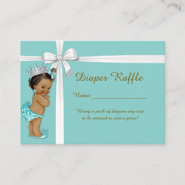 Little Princess Diaper Raffle Tickets mint Enclosure Card (Front)