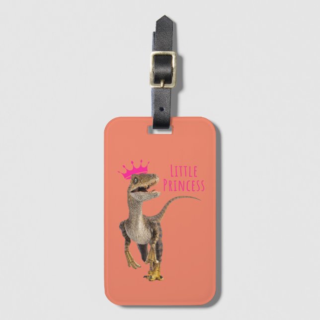 Little Princess - Dinosaur Luggage Tag (Front Vertical)