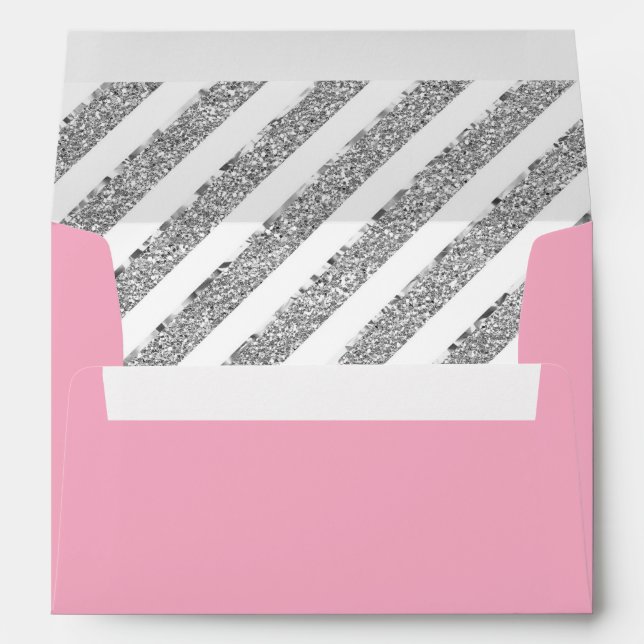 Little Princess Envelope, Faux Silver Glitter Envelope (Back (Bottom))