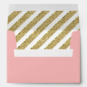 Little Princess Envelope, Pink, Gold Glitter Envelopes