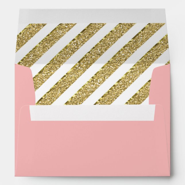 Little Princess Envelope, Pink, Gold Glitter Envelopes (Back (Bottom))