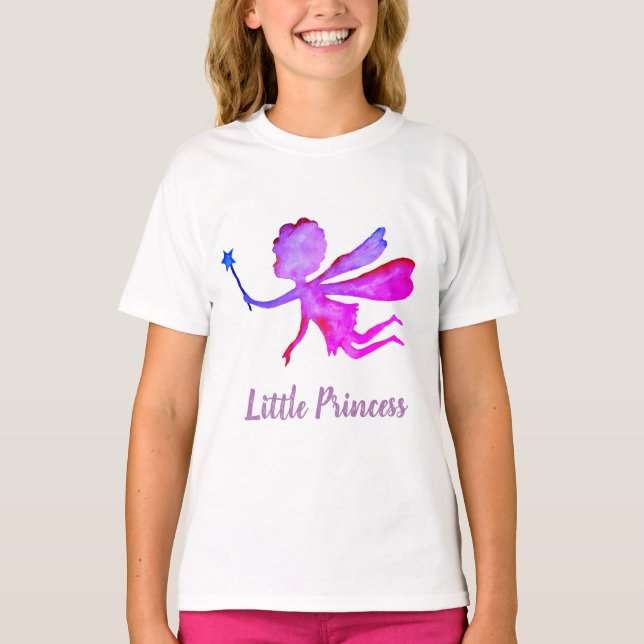 Little Princess Fairy Ruffle T-Shirt, White T-Shirt (Front)