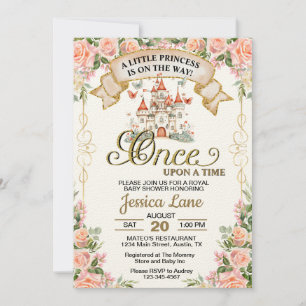 Little Princess Fairy Tale Castle Girl Baby Shower Invitation