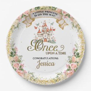 Little Princess Fairy Tale Castle Girl Baby Shower Paper Plate
