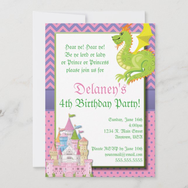 Little Princess Fairy Tale Party Invitation (Front)