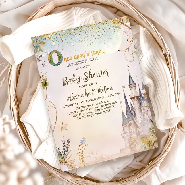 Little Princess Fairytale Castle Baby Shower Invitation (Creator Uploaded)