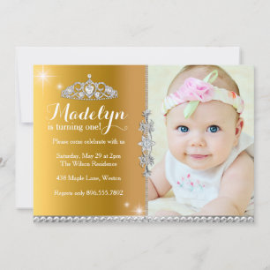Little Princess First Birthday Invitation