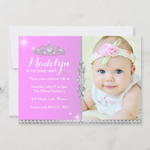 Little Princess First Birthday Invitation