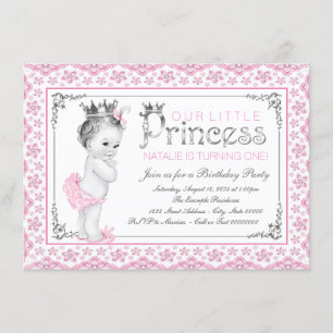 Little Princess First Birthday Party Invitation