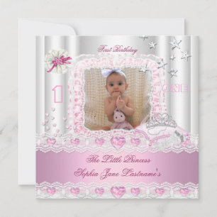 Little Princess First Birthday Party Photo 2 Invitation