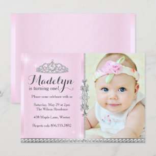 Little Princess First Birthday Pink Invitation