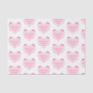 little princess ,girl baby shower pink hearts  tissue paper