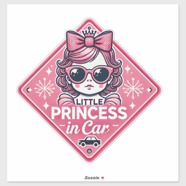 Little Princess in Car Sign (Sheet)