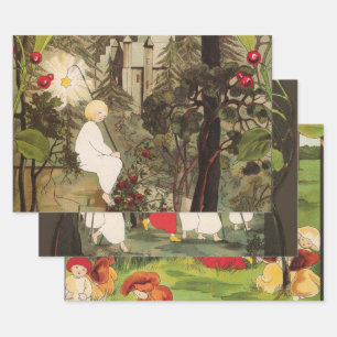 Little Princess in the Forest Wrapping Paper Sheet