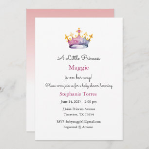 Little Princess Invitation, Baby on the Way invite