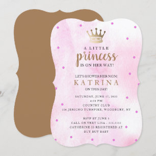 Little Princess is on her way! Pink Baby Shower Invitation