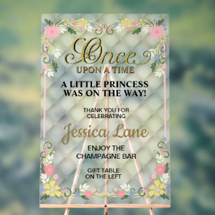 Little Princess Is On The Way Girl Baby Shower Acrylic Sign