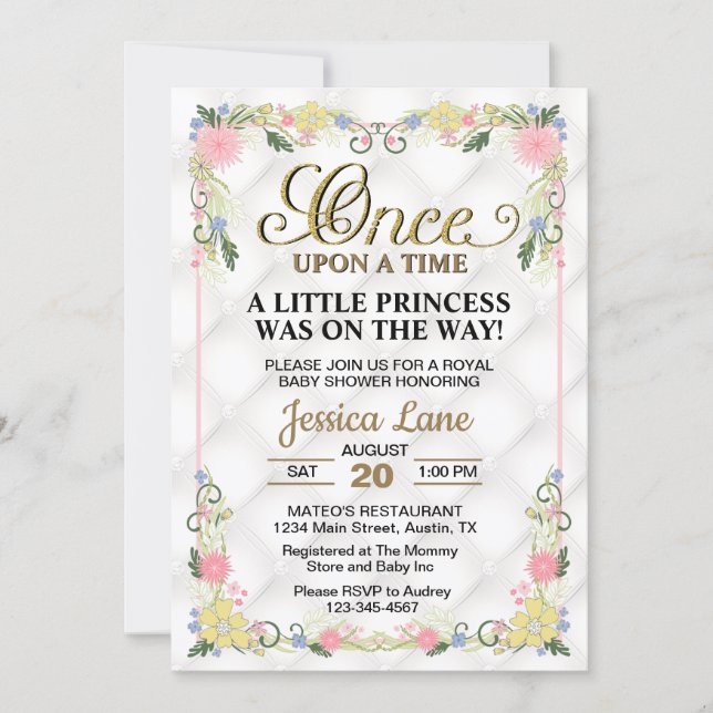 Little Princess Is On The Way Girl Baby Shower Invitation (Front)