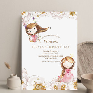 Little Princess Kids Birthday Party Invitations