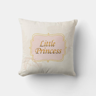 Little Princess Name Tag Throw Pillow
