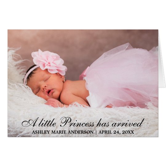 Little Princess New Baby Announcement Folded Card