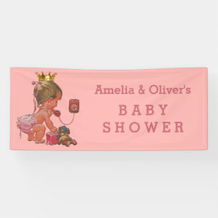 Little Princess on Phone Personalised Baby Shower Banner