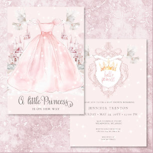Little Princess on the Way Pink Baby Shower Invitation