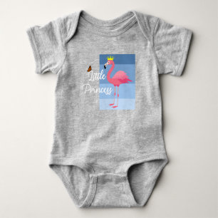 Little Princess Pink Flamingo Design - Baby Jersey Bodysuit