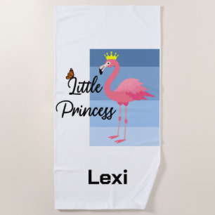 Little Princess Pink Flamingo Design - Beach Towe  Beach Towel