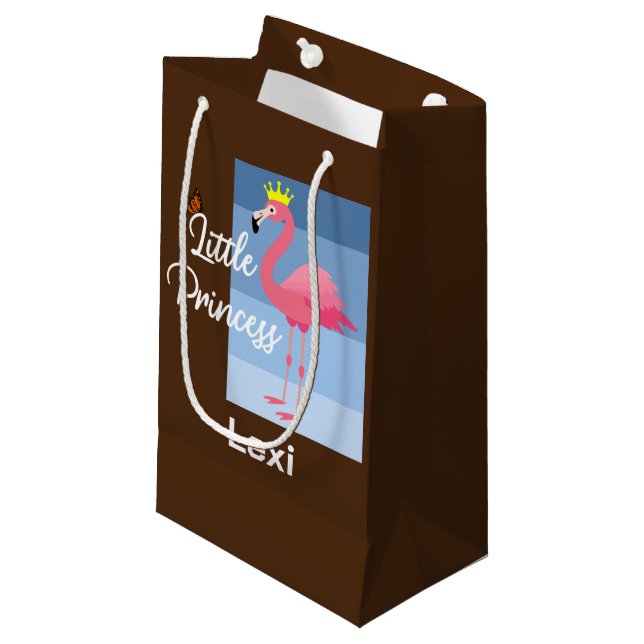 Little Princess Pink Flamingo Design - Gift Bag -  (Front Angled)