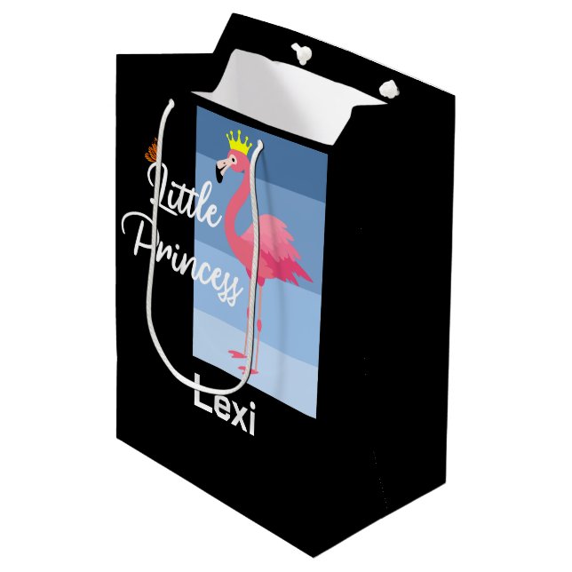 Little Princess Pink Flamingo Design - Gift Bag -  (Front Angled)