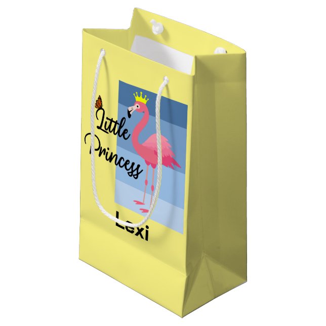 Little Princess Pink Flamingo Design - Gift Bag -  (Front Angled)