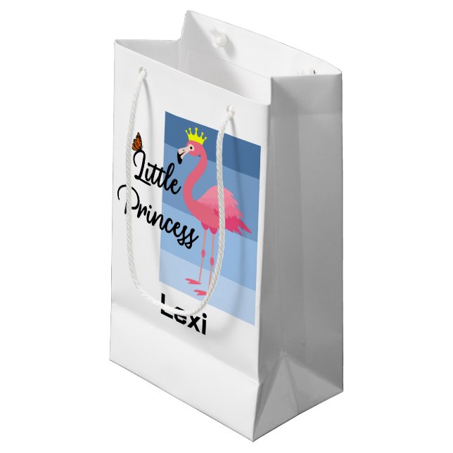 Little Princess Pink Flamingo Design - Gift Bag -  (Front Angled)