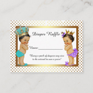 Little Princess Prince Diaper Raffle Tickets, twin Enclosure Card