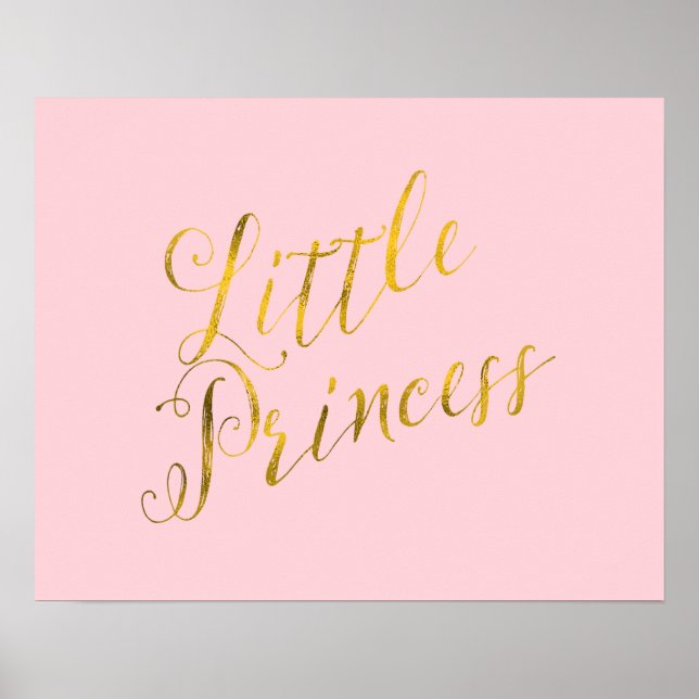 Little Princess Quote Faux Gold Foil Glitter Pink Poster (Front)