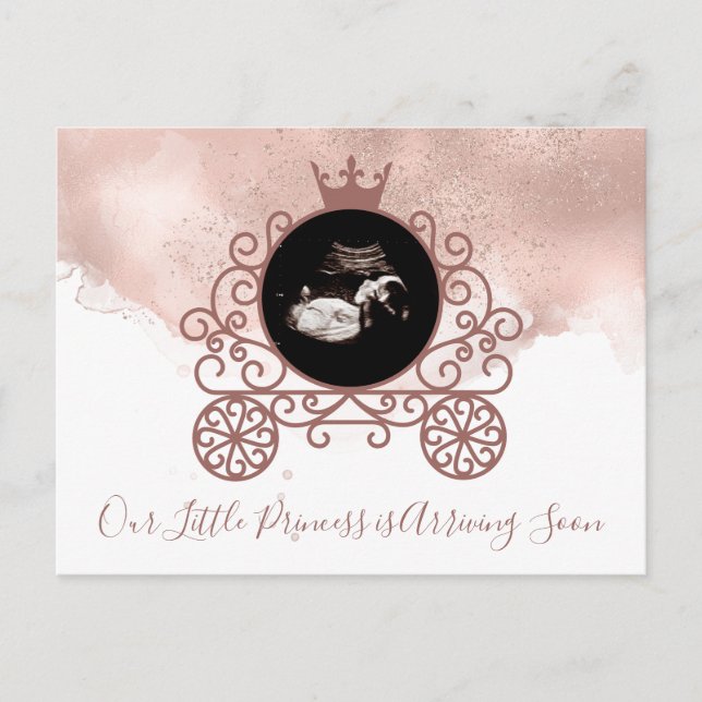 Little Princess Sonogram Pregnancy Announcement  (Front)