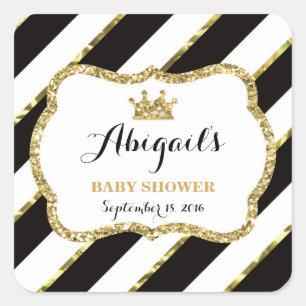 Little Princess Sticker, Black, Faux Glitter Square Sticker