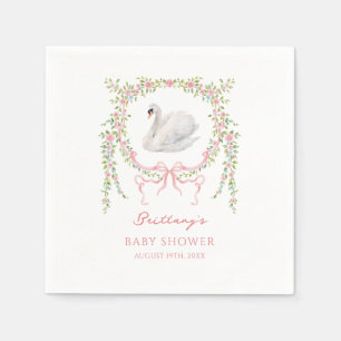 Little Princess Swan Girl Baby Shower Napkin