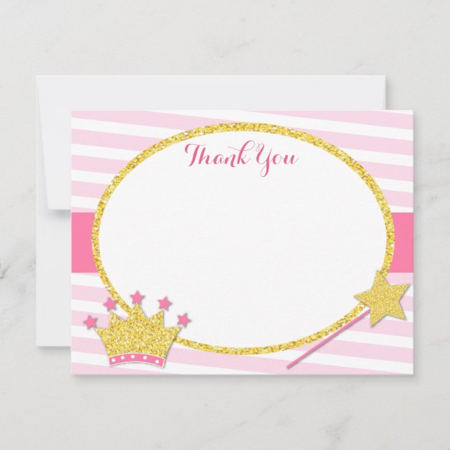 Little Princess Thank You Notes Cards (Front)