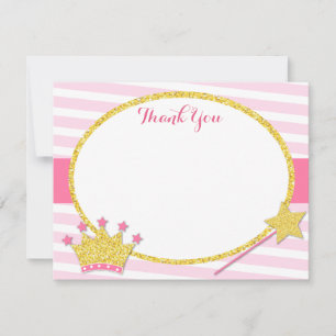 Little Princess Thank You Notes Cards