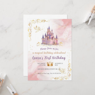 Little princess Theme invitaion. Kids party. Invitation