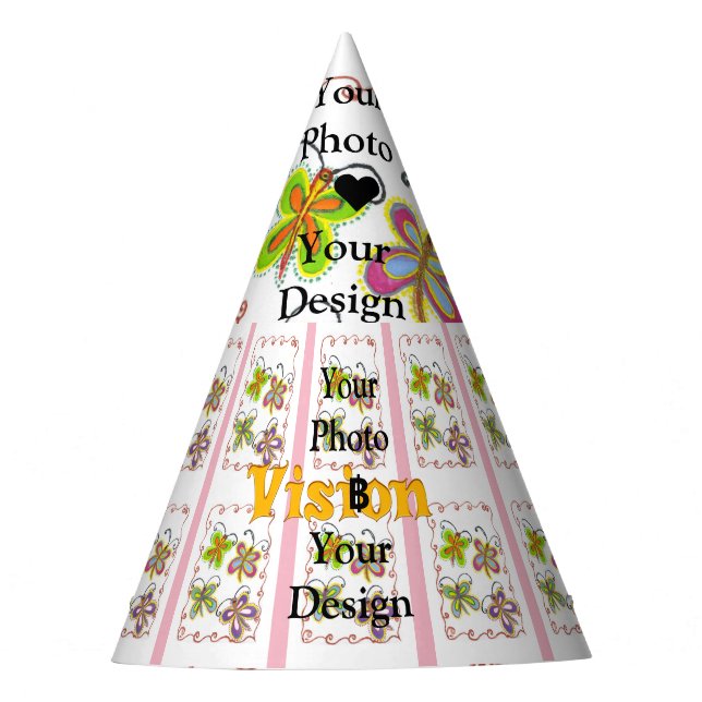 Little Princess Vision your design party time girl Party Hat (Front)